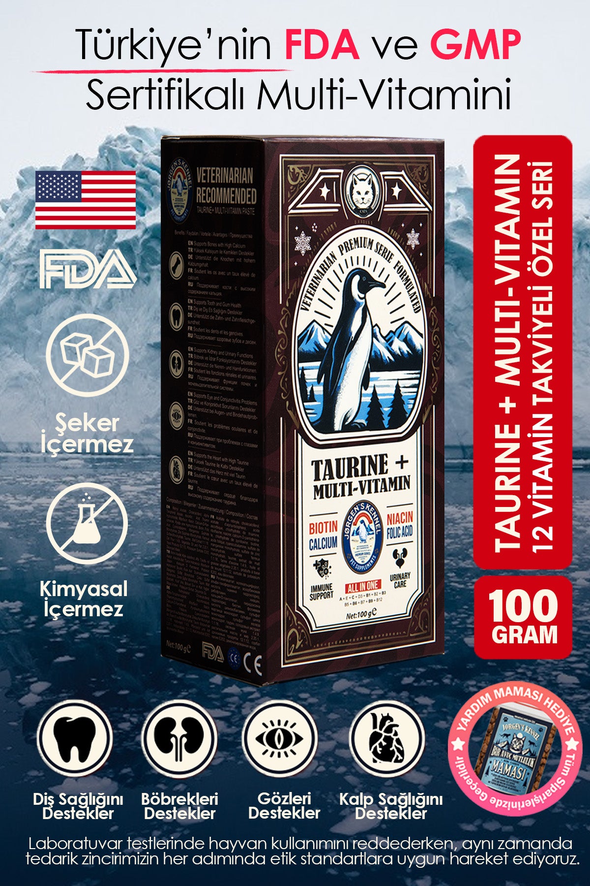 Taurine + Premium ve Organik Kedi Multi-Vitamini - Jorgen's Kennel