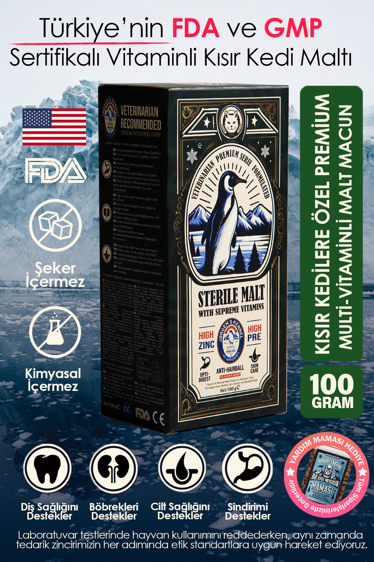 Kısır Kediler için Prebiyotik + Multi-Vitaminli Malt Macun - Jorgen's Kennel