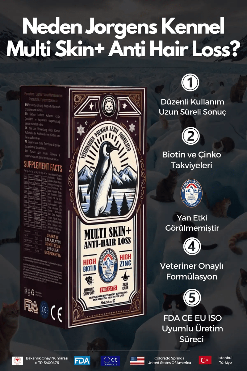Kedi Tüy Dökülme Önleyici Premium Multi Skin+ Anti - Hair Loss - Jorgen's Kennel