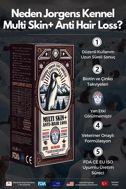 Kedi Tüy Dökülme Önleyici Premium Multi Skin+ Anti - Hair Loss - Jorgen's Kennel