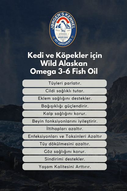 Kedi ve Köpekler için Balık Yağı Wild Alaskan Omega 3-6 Triple Strength 200ml - Jorgen's Kennel