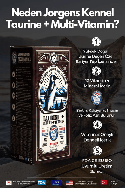 Taurine + Premium ve Organik Kedi Multi - Vitamini - Jorgen's Kennel