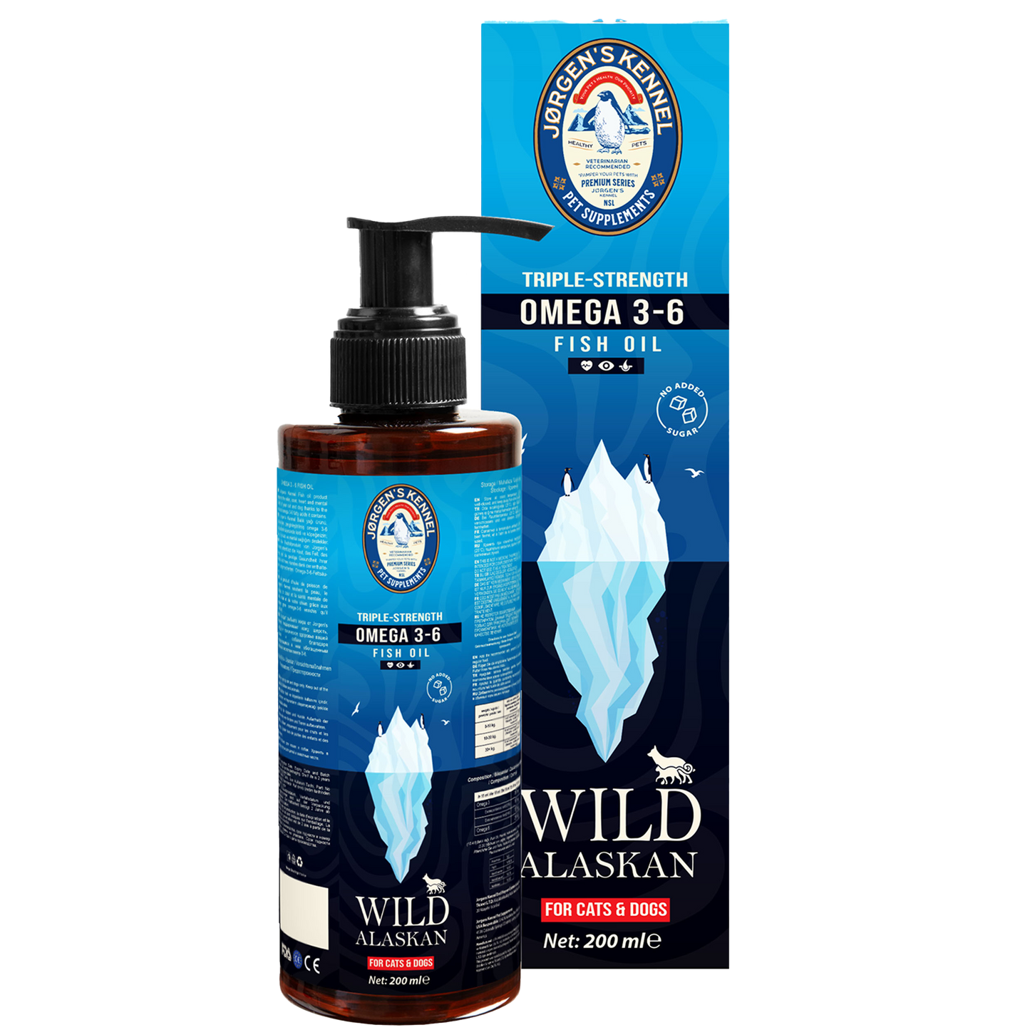 Kedi ve Köpekler için Wild Alaskan Omega 3-6 Triple Strength Balık Yağı - Jorgen's Kennel