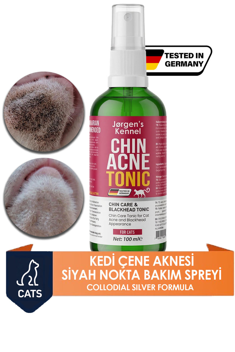 Kedi Çene Aknesi Siyah Nokta Görünümü ve Yüz Temizleme Kaşıntı Bakım Spreyi 100 ml