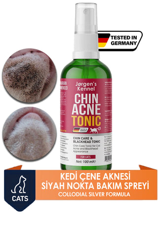 Kedi Çene Aknesi Siyah Nokta Görünümü ve Yüz Temizleme Kaşıntı Bakım Spreyi 100 ml