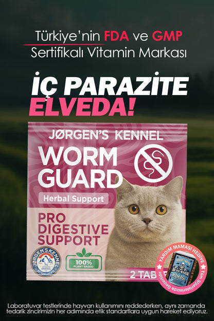 (Yeni Ürün 15 Gün Teslim) Kediler İçin İç Parazit Tableti & Hapı (2 Adet) – %100 Bitkisel Formül - Jorgen's Kennel