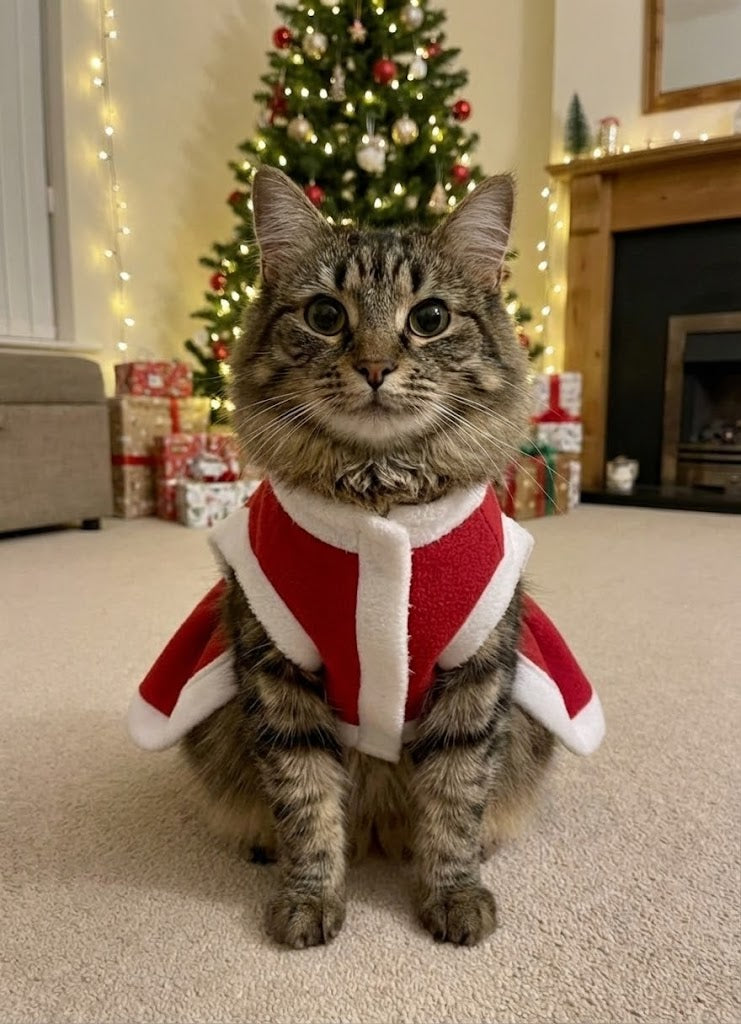 Kedi Köpek Yılbaşı Kıyafeti Kırmızı Yılbaşı Elbisesi