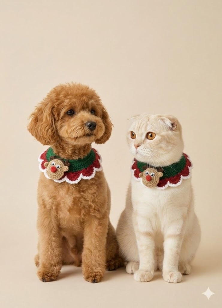 Kedi-Köpek Yılbaşı noel Geyik Fular (Yaka)